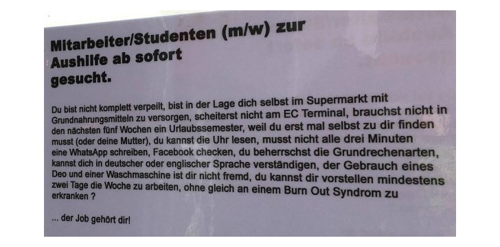 36++ Flirten kann ich sprueche , Lustiger Aushang „Aushilfe gesucht“ · Häfft.de